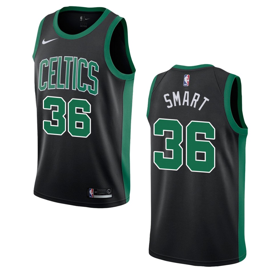 Men's Boston Celtics Marcus Smart #36 Swingman Statement Black Jersey 2401QQDJ
